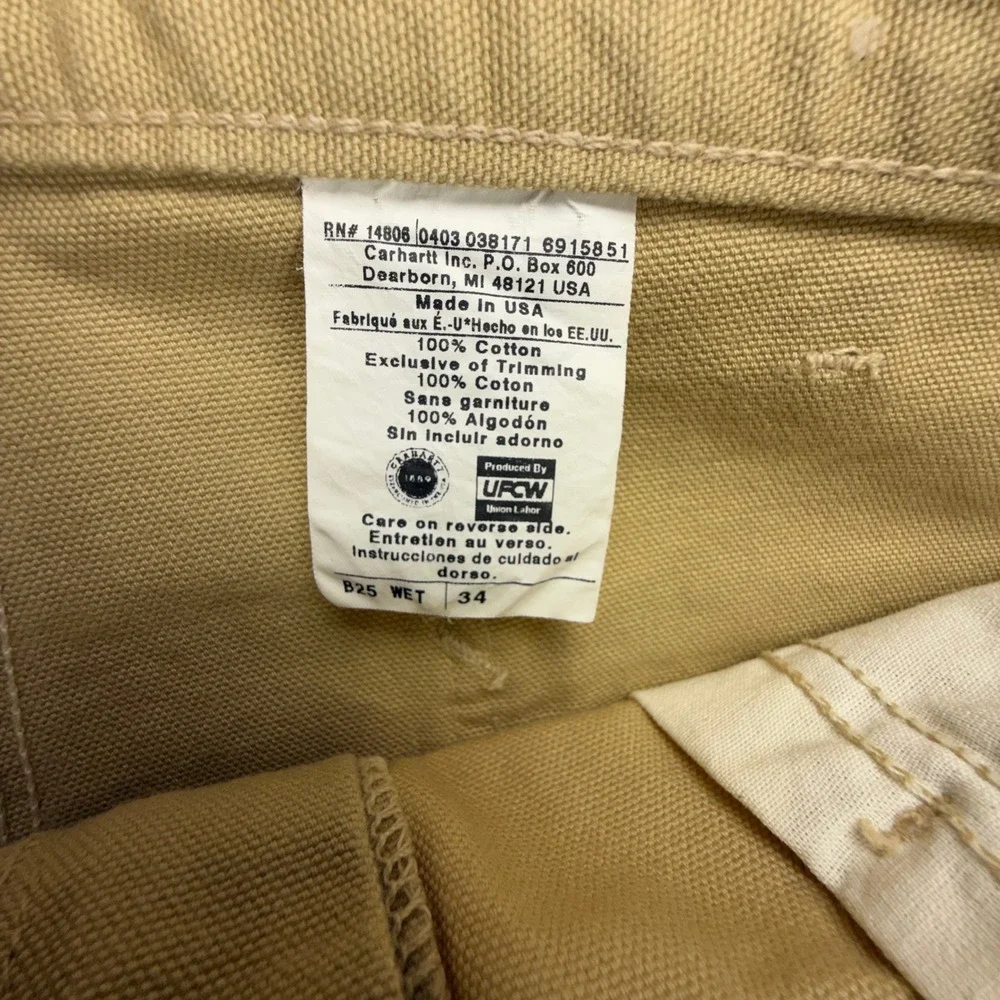 Carhartt Washed Duck Work Shorts Mens 34 B25 WET Wheat Brown NWT NOS